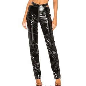 I.AM.GIA Paris Pant in Black faux leather cut out